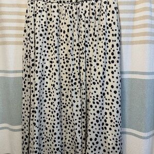 SHEIN Black and White Spotted Midi Skirt